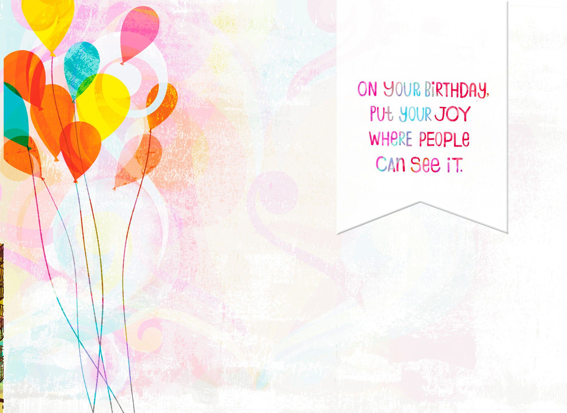 Cityscape Balloons Smile and Laugh Birthday Card