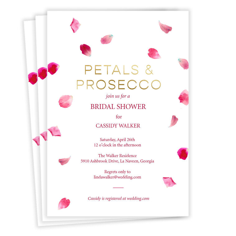 Petals and Prosecco Bridal Shower Invitation