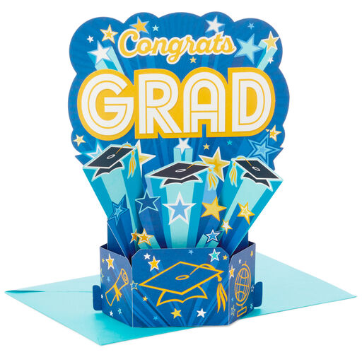 Congrats Grad 3D Pop-Up Graduation Cards, Pack of 8, 