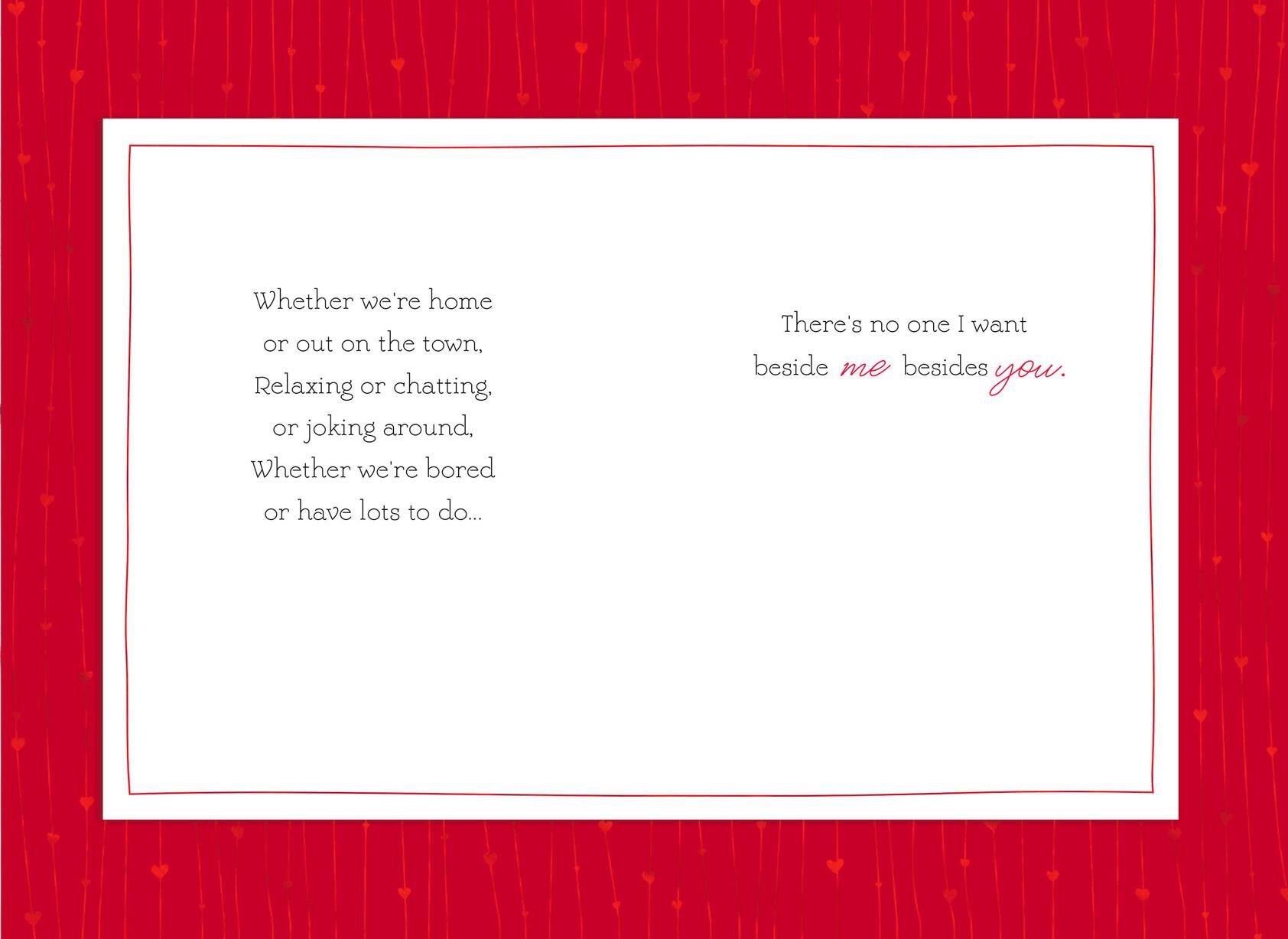 You Beside Me Valentine's Day Card