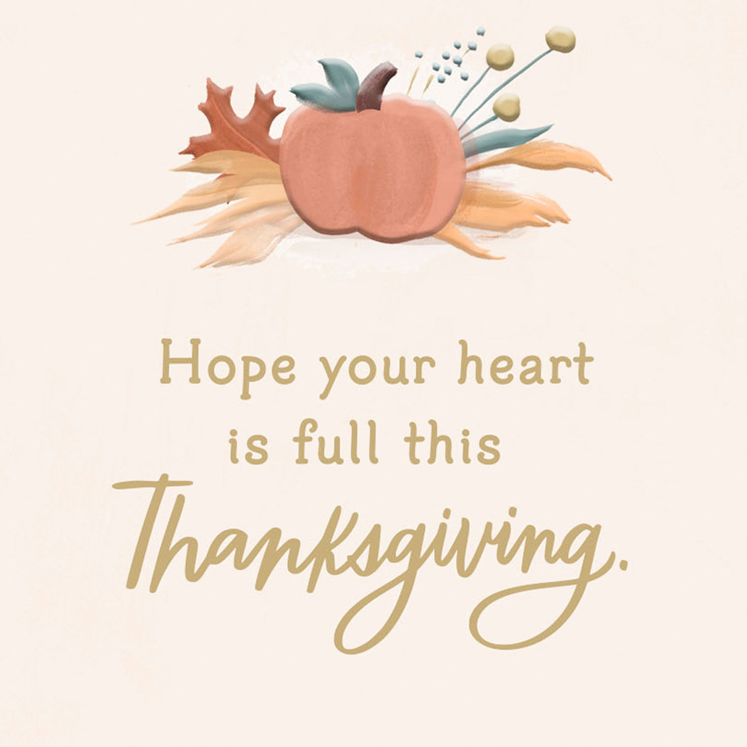 Pumpkin and Cornucopia Thanksgiving Card Sentiment image number 2