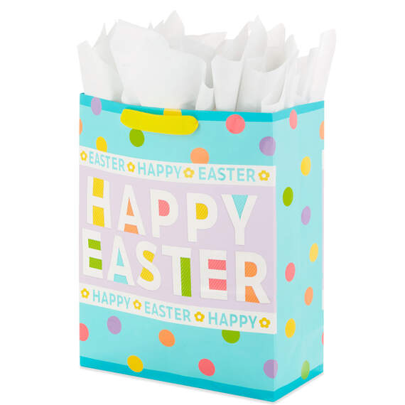 15.5" Polka Dots Extra-Large Easter Gift Bag With Tissue, , large image number 5