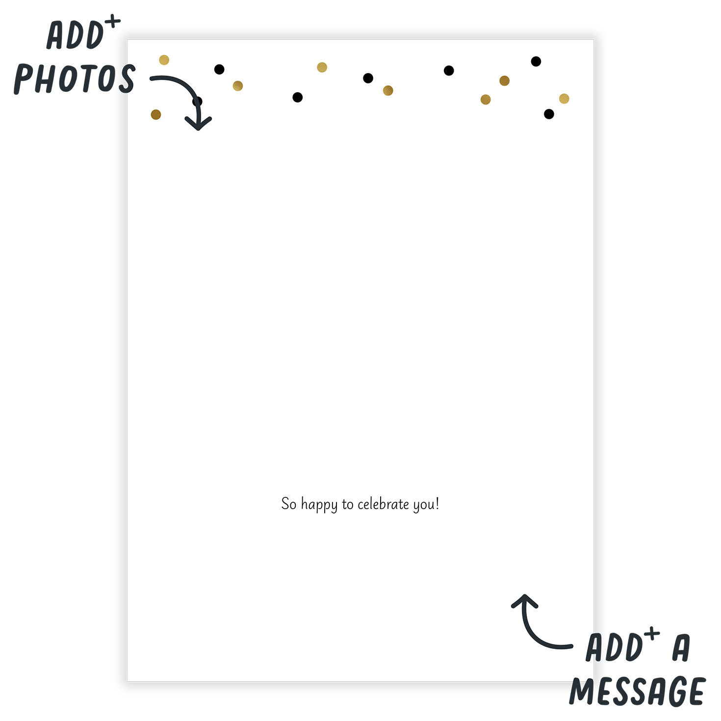 Black Gold Numbers and Dots Personalized Grad Card  image number 3