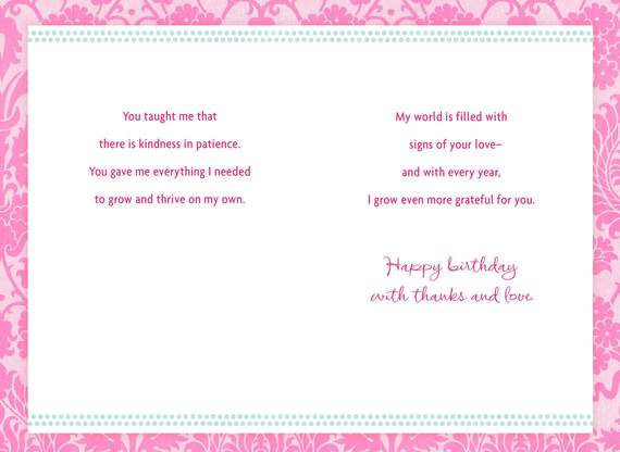 Pink Rose and Border Birthday Card for Mom, , large image number 2