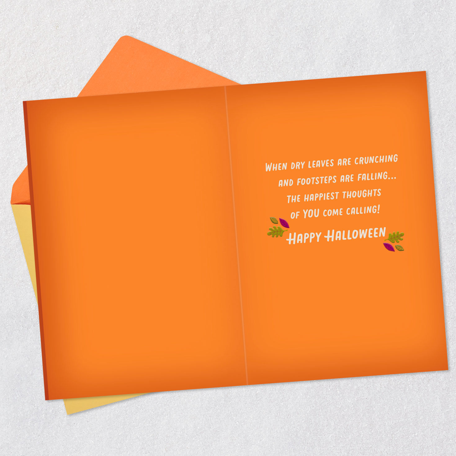 Trick-or-Treat Houses Happy Halloween Card Open card with envelope image number 3