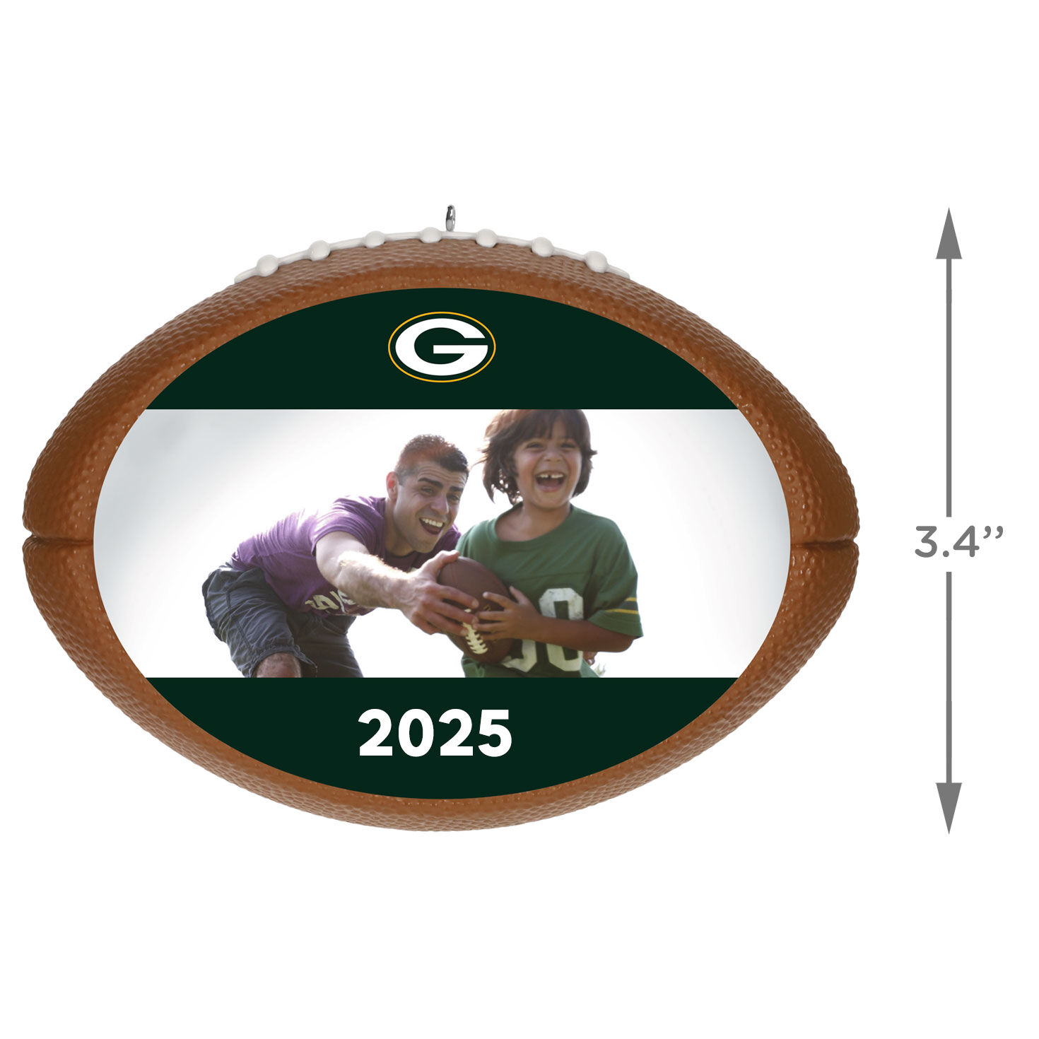 NFL Football Green Bay Packers Text and Photo Personalized Ornament  image number 3