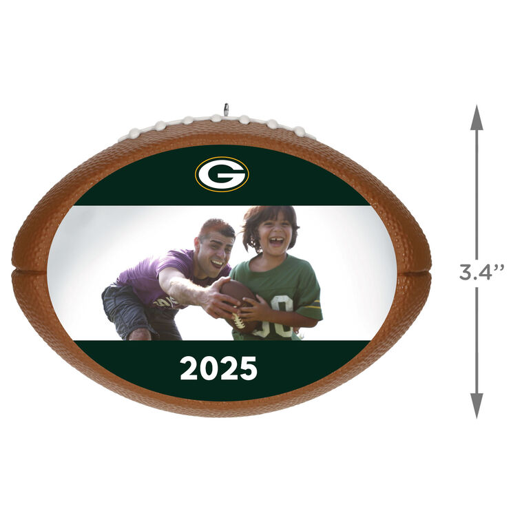 NFL Football Green Bay Packers Text and Photo Personalized Ornament  image number 3
