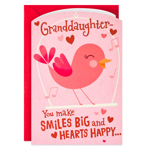 Smiles and Happy Hearts Valentine's Day Card for Granddaughter, 