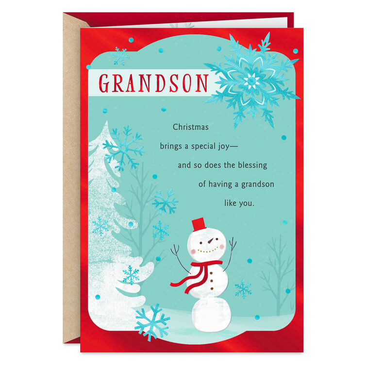 Lots of Reasons for Lots of Smiles Religious Christmas Card for Grandson