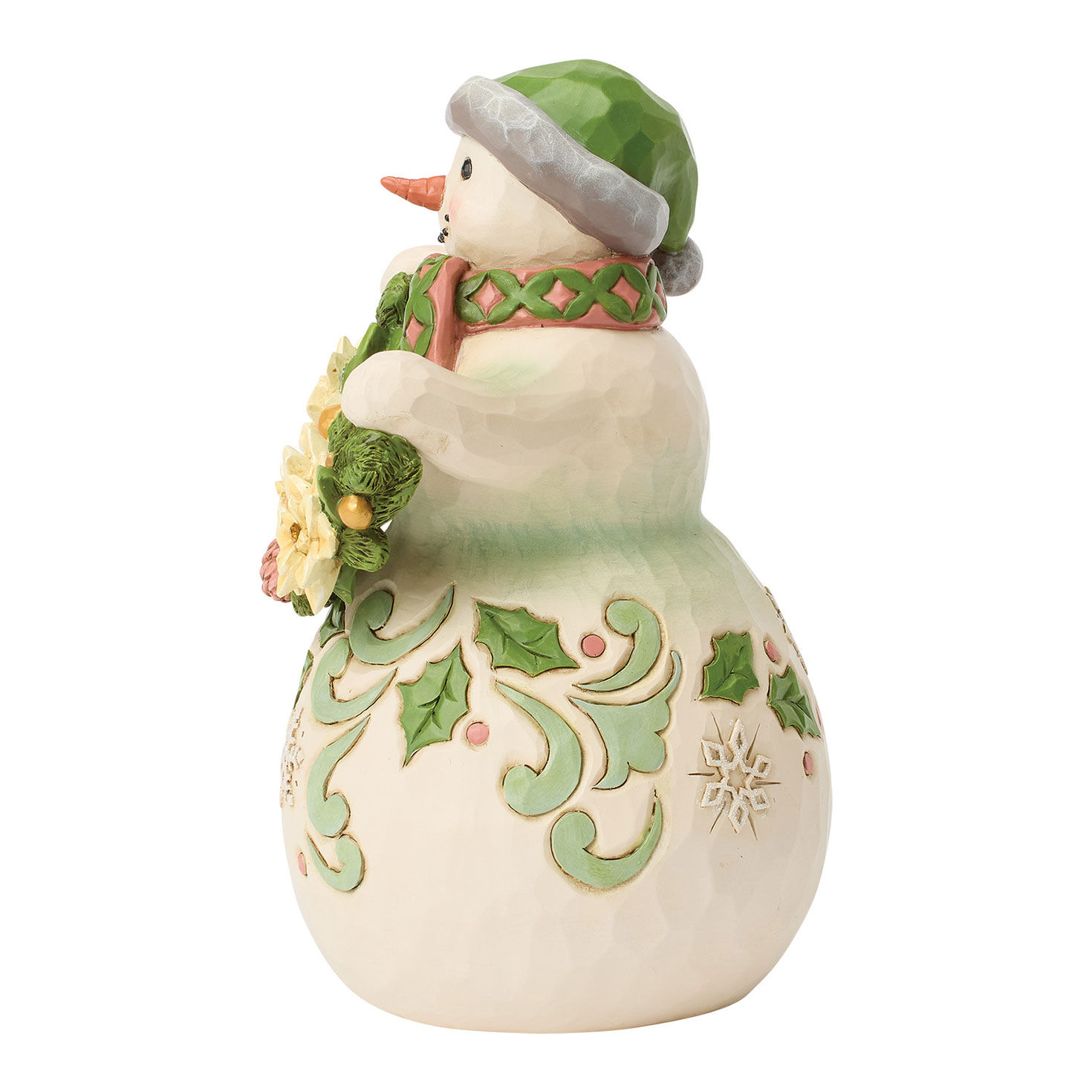 Snowman with Flower Garland Jim Shore Statue side image number 3
