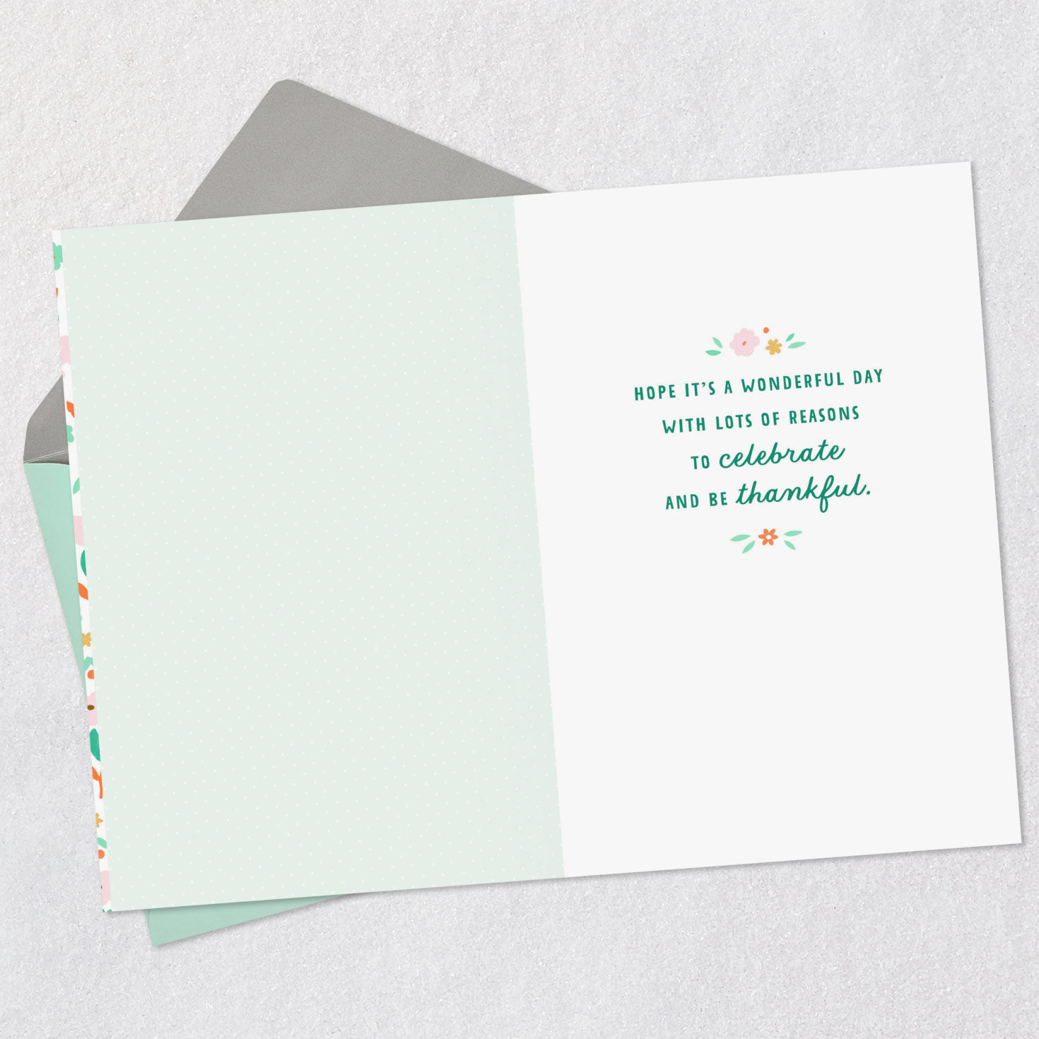 Floral Pattern Easter Card Open card with envelope image number 3