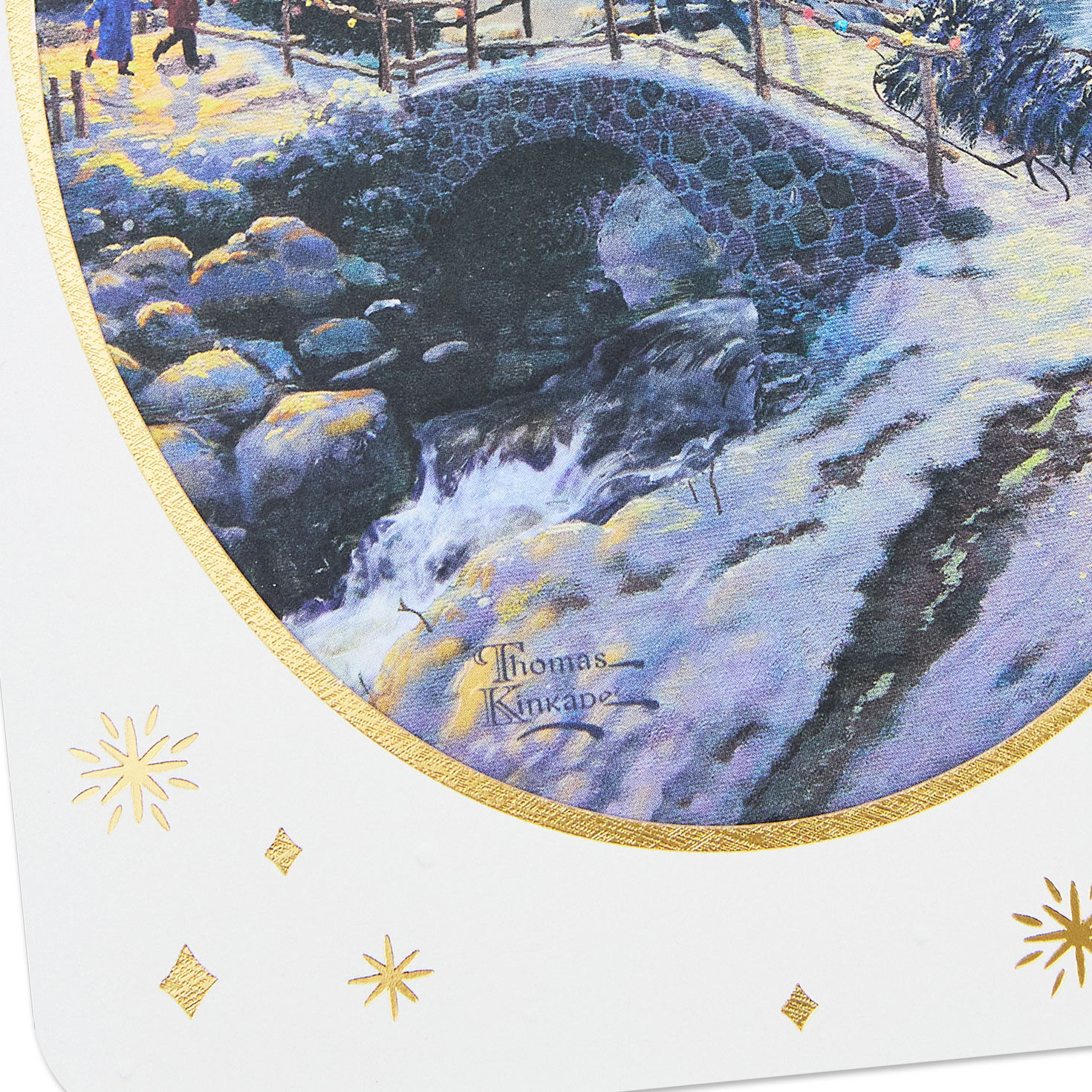 Snowy Bridge Painting Christmas Card Card Front Detail image number 5