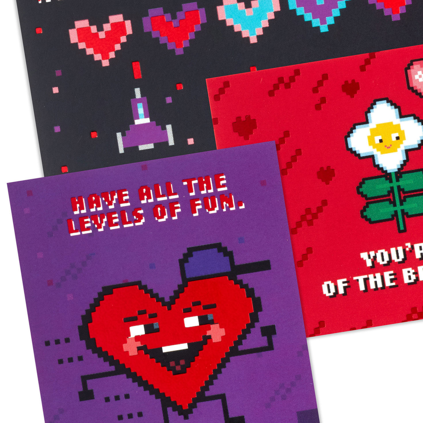 Mini 8-Bit Games Assorted Blank Valentine's Day Note Cards, Pack of 18, , large image number 5