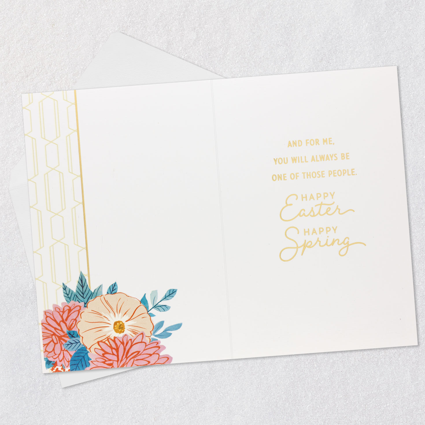Flowers and Geometric Pattern Easter Card Open card with envelope image number 3