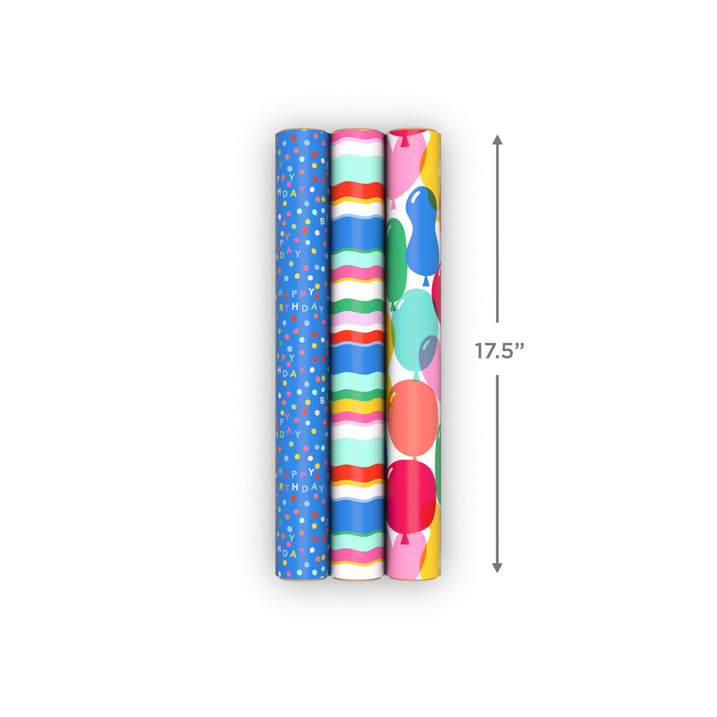 Stripes, Balloons and Dots Mini Gift Wrap Rolls measurement image number 8