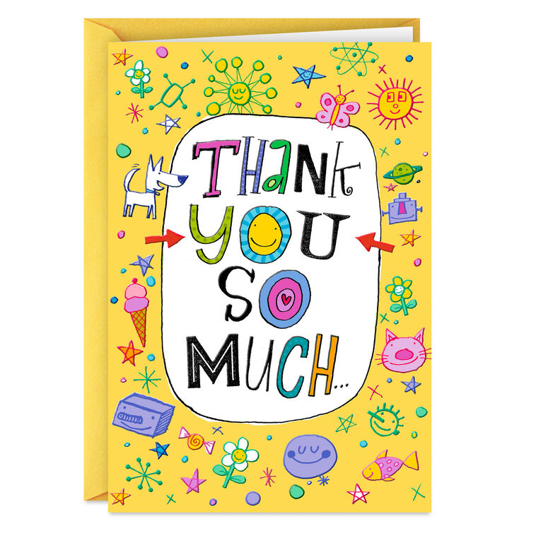 Happy Doodles Thank You Card
