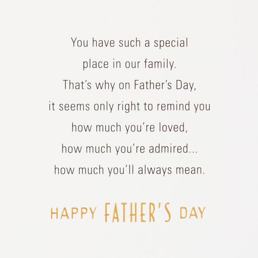 A Special Place in Our Family Father's Day Card for Son-in-Law, 