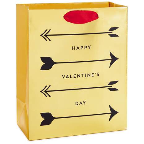 Black Arrows Happy Valentine's Day Medium Gift Bag, 9.6", , large