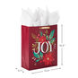 Joy and Poinsettia Extra-Large Holiday Gift Bag With Tissue Paper  image number 3