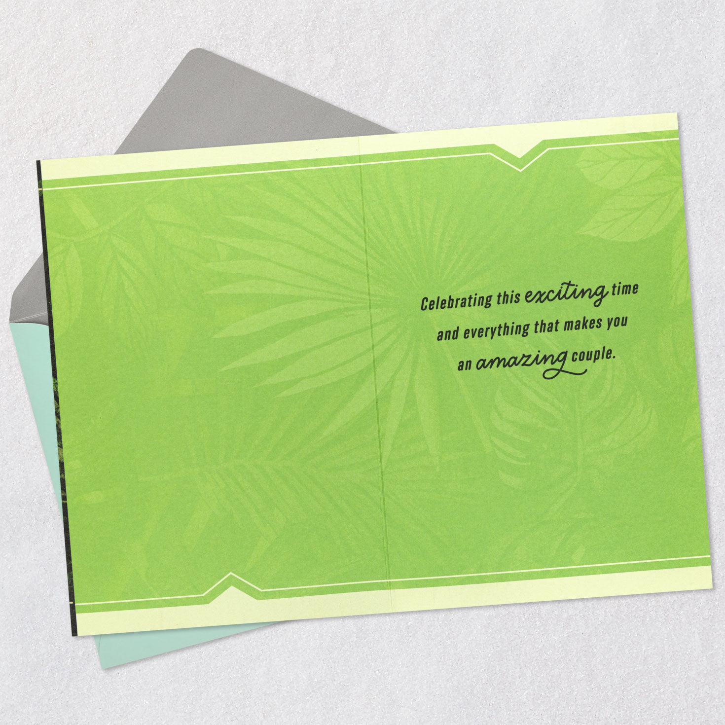 Palm Leaves and Neon Lettering Bridal Shower Card  image number 3