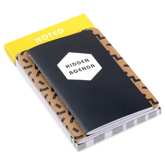 Black and White Notebook and Memo Pad Set