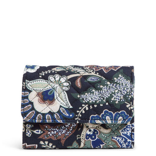 Vera Bradley RFID Riley Compact Wallet in Java Navy Camo, 