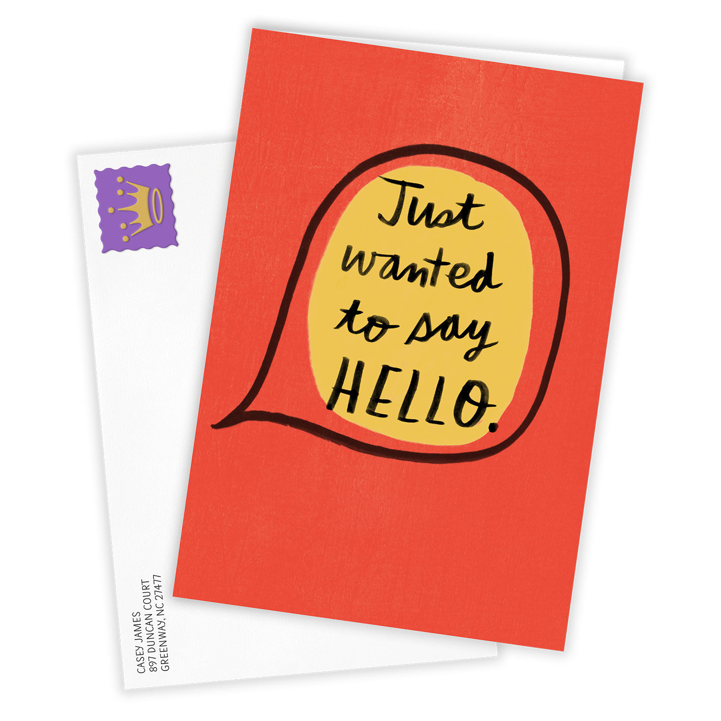 Say Hello Personalized Thinking of You Card Card Front with Envelope image number 2