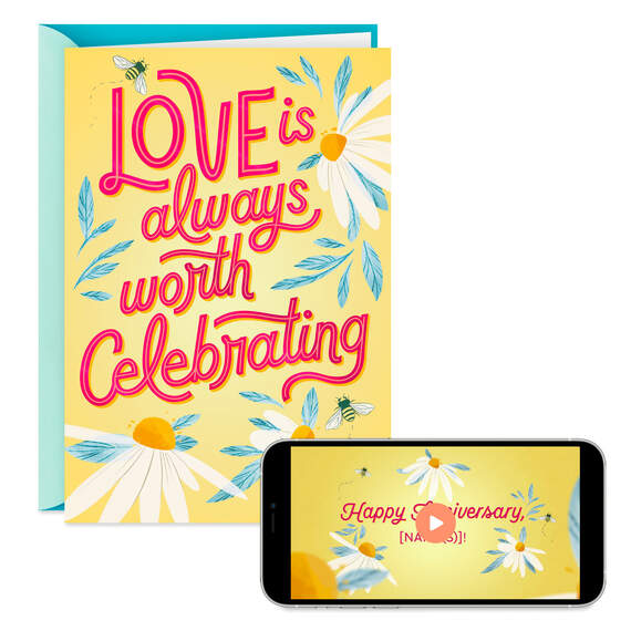 Love Worth Celebrating Video Greeting Anniversary Card, , large image number 1