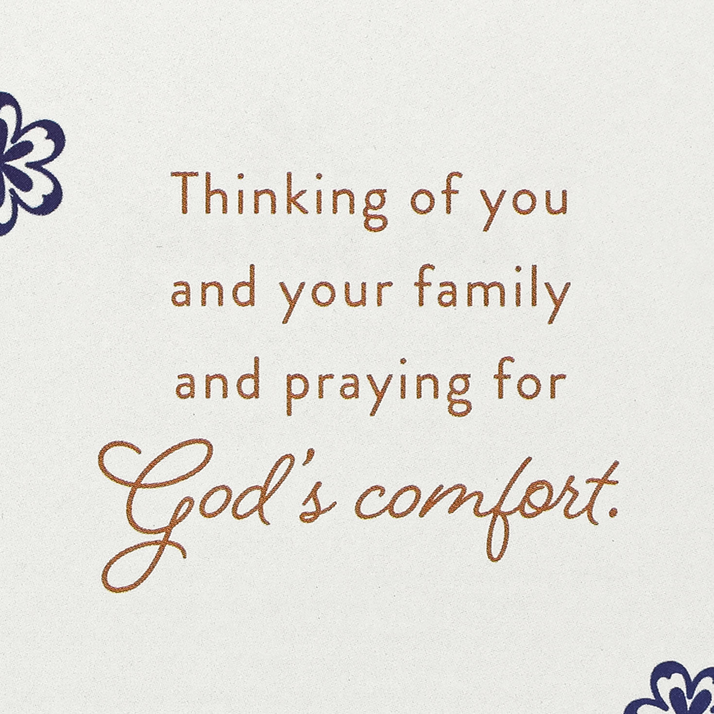 Blue and Copper Flowers Christian Sympathy Card Sentiment image number 2