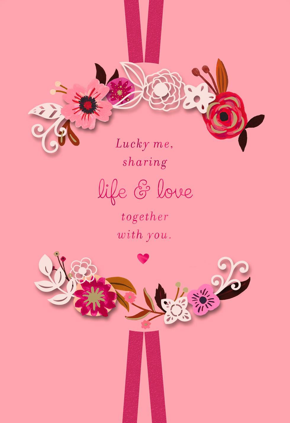 Paper Floral Romantic Valentine's Day Card