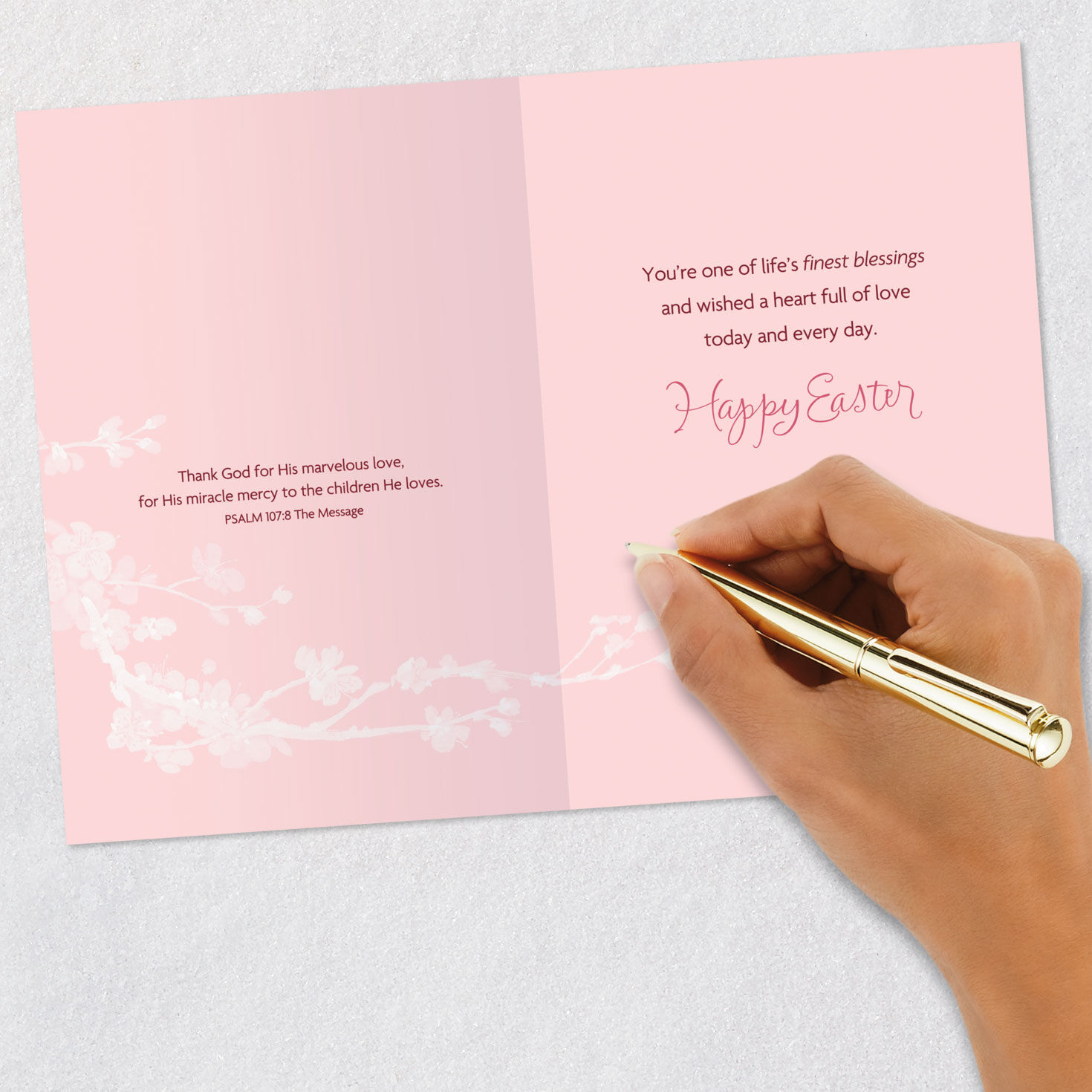 Pink Flowering Branches Daughter Easter Card Signing card image number 7
