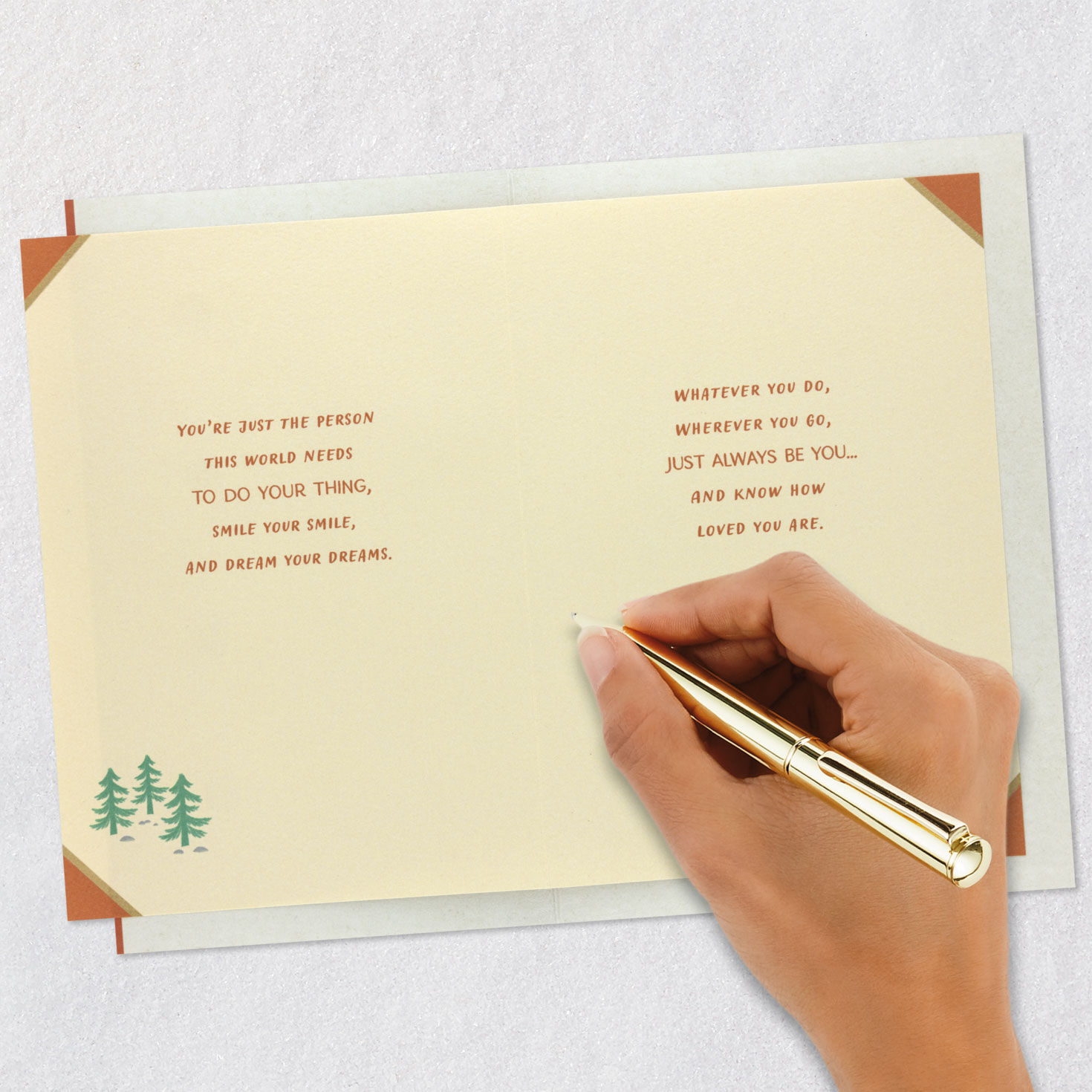 Nature Scene on Wooden Sign Grandson Graduation Card Signing card image number 7