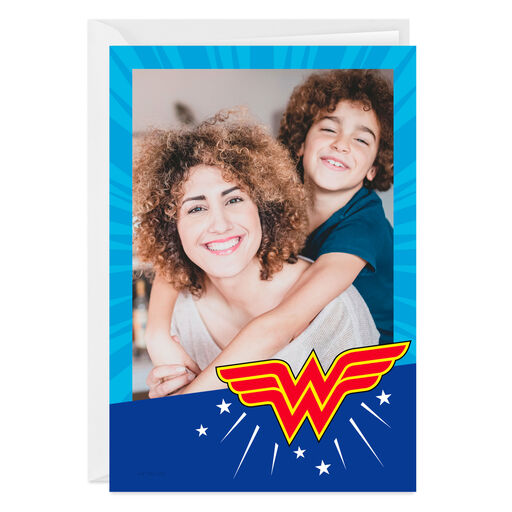 Personalized Wonder Woman™ Logo Photo Card, 
