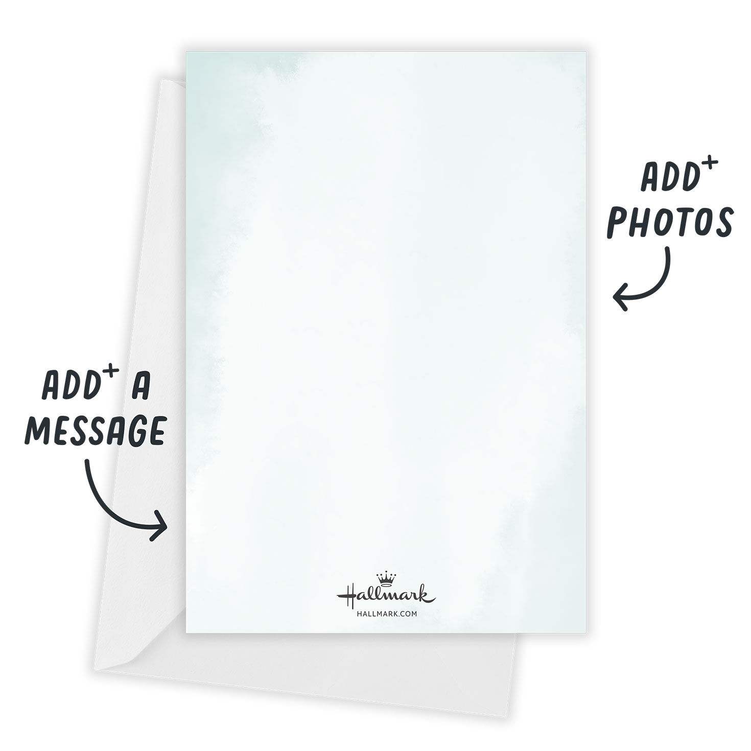 Joy & Peace Dove Personalized Holiday Photo Card Open Card with Envelope indicating personalization image number 3
