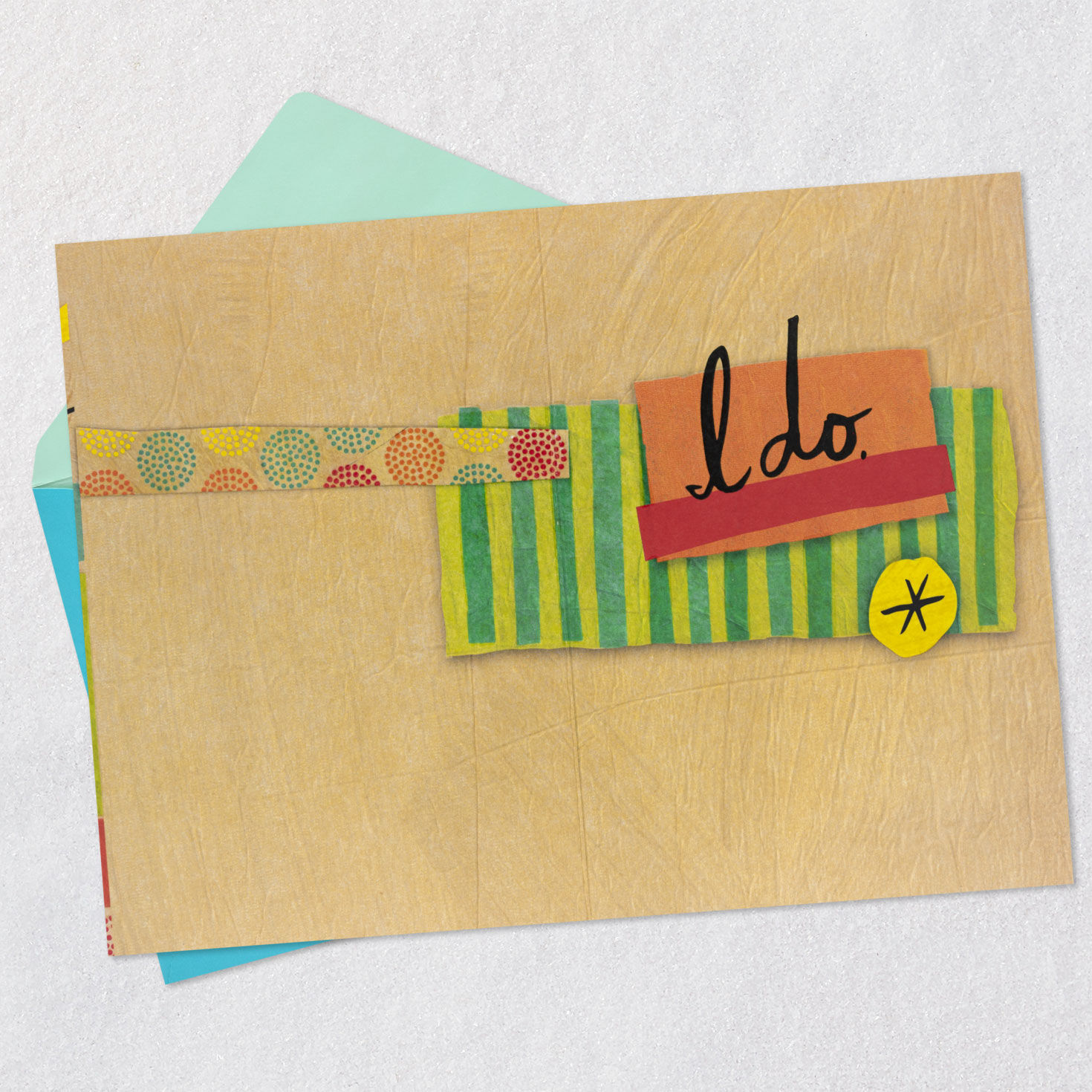 Colorful Collage Encouragement Card Open card with envelope image number 3
