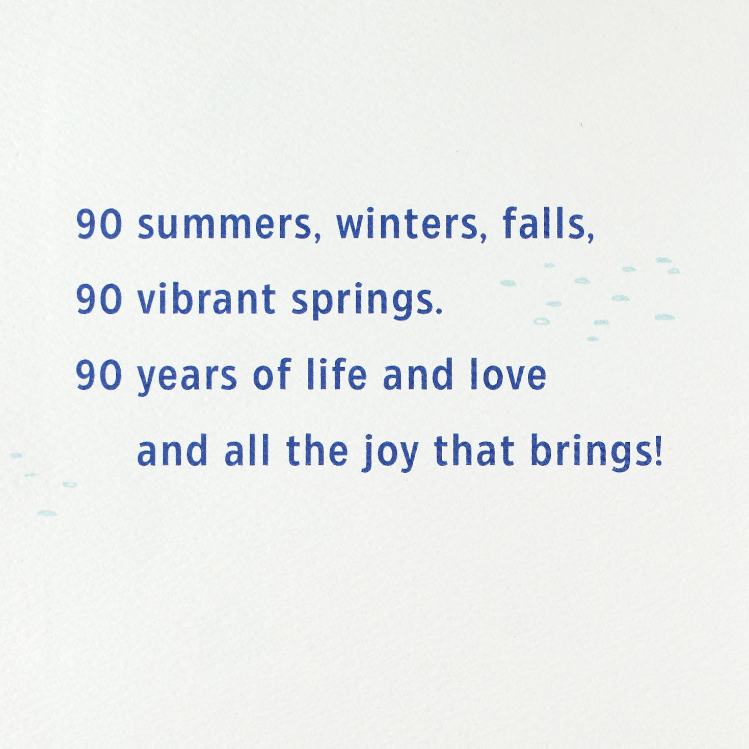 Rippling Circles 90th Birthday Card Sentiment image number 2