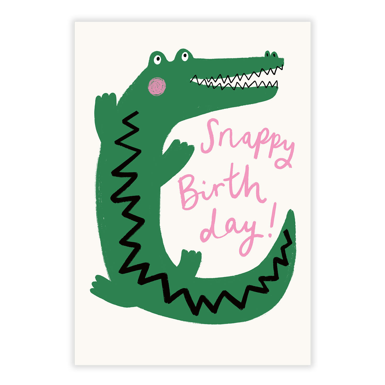 Crocodile Drawing Personalized Birthday Card front image number 2