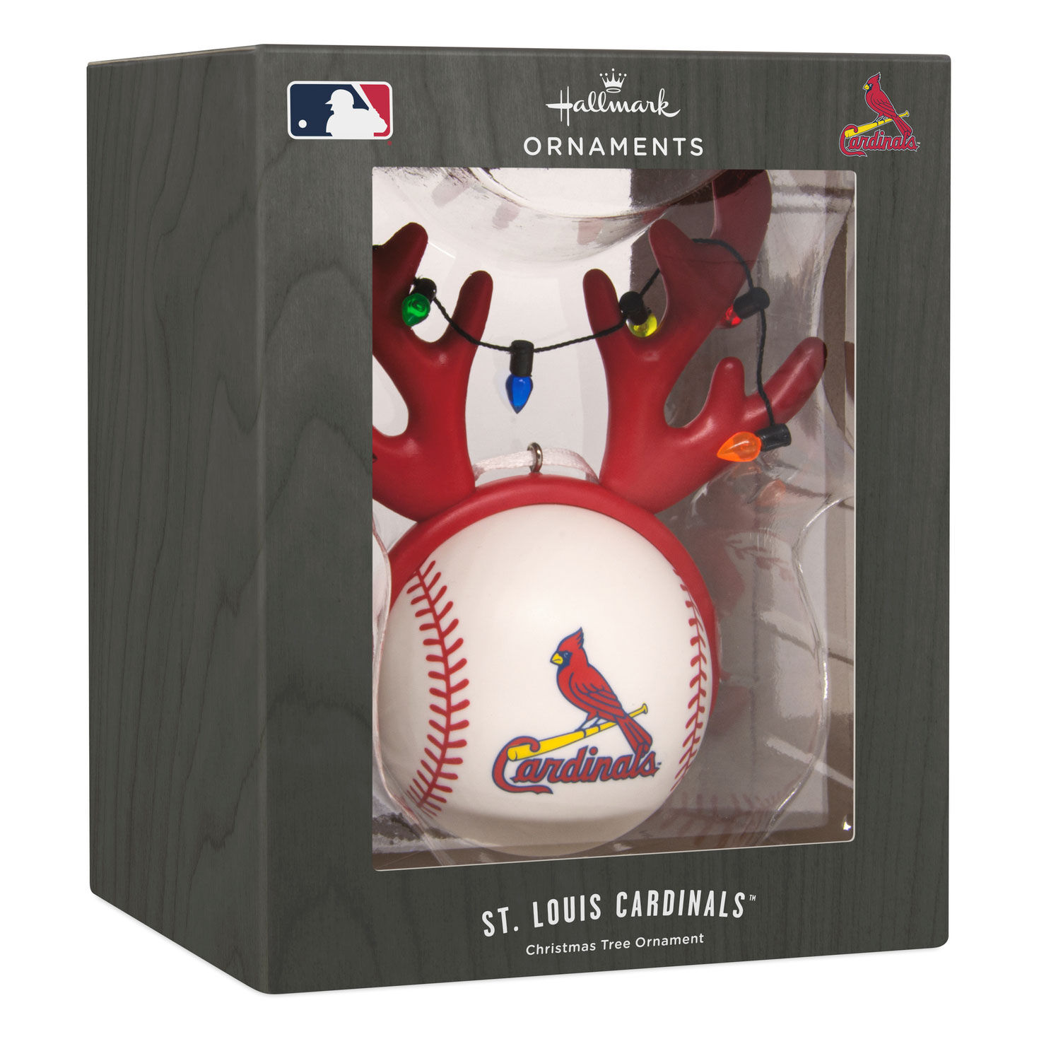 Cardinals Reindeer Baseball Christmas Ornament package front image number 7