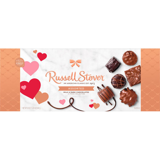 Russell Stover Assorted Chocolates in Rose Gold Foil Box, 20 oz., 