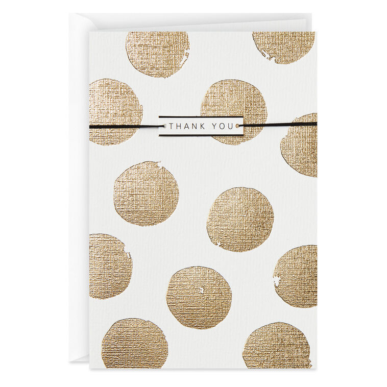 Elegant Gold Dots Thank You Card