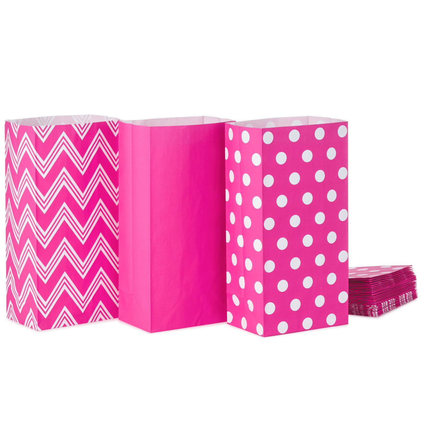 Hot Pink Patterns Assorted Goodie Bags, 30 total