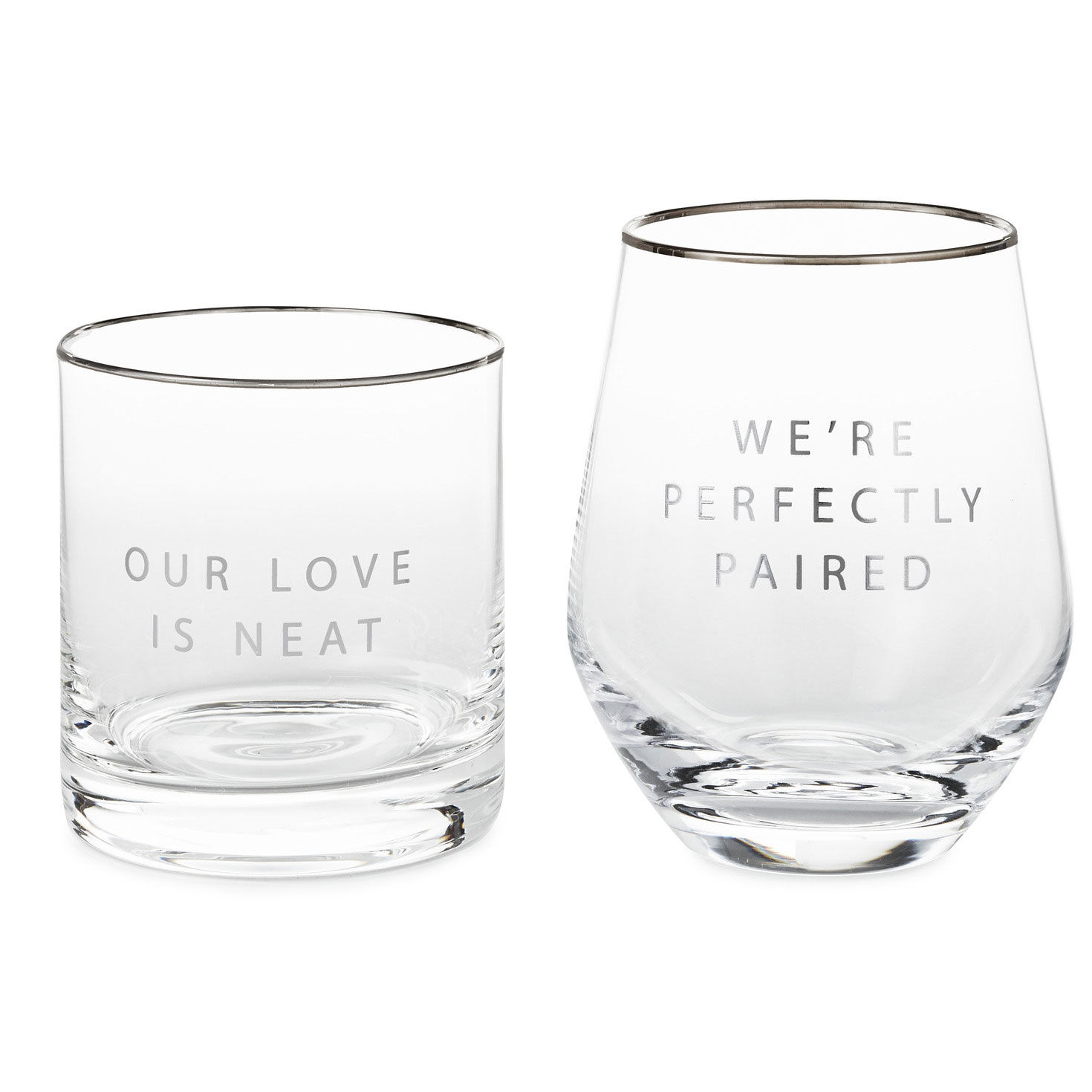 Lowball and Stemless Wine Glass Set of 2 Wine Glasses Hallmark