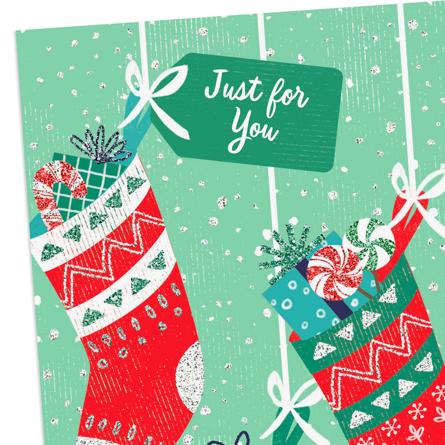 Three Stockings Money Holder Christmas Card Pack Cover Detail image number 5