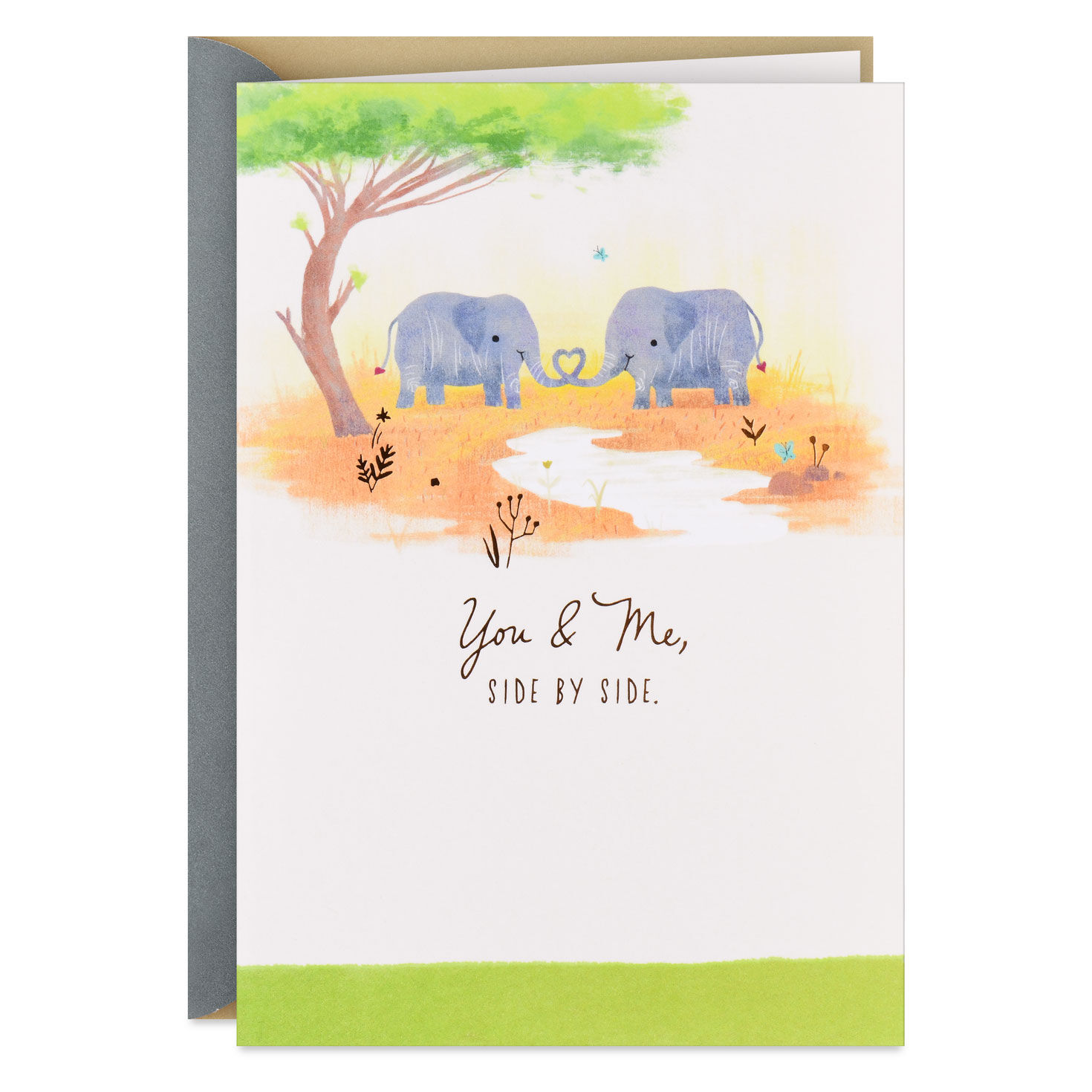 You and Me, Side by Side Romantic Anniversary Card