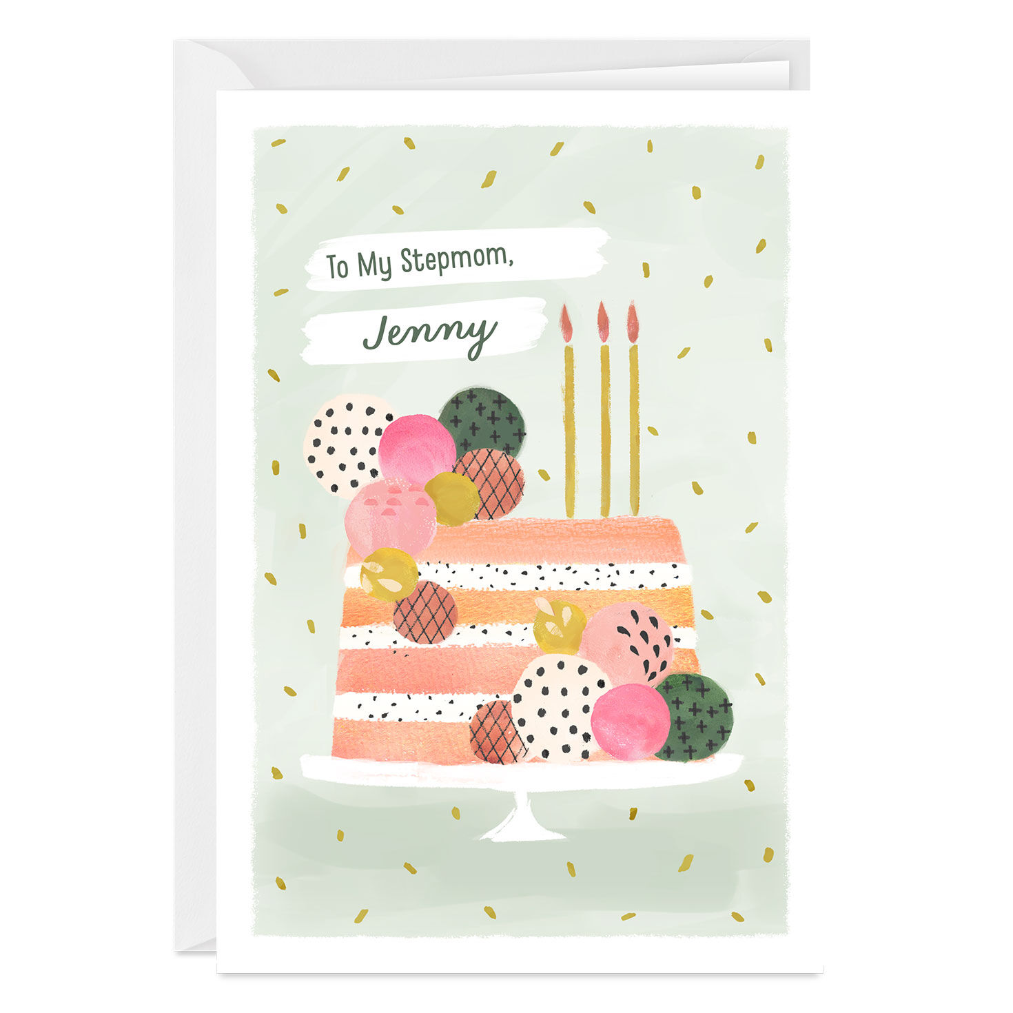 Pretty Pink Cake Custom Birthday Card