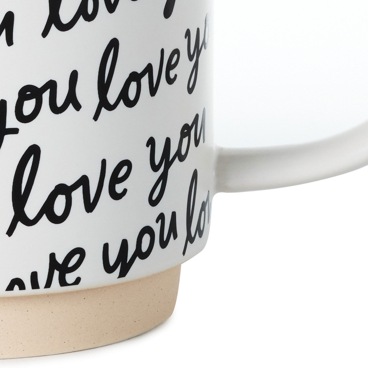 Love You Script Black and White Mug upclose view image number 5