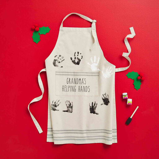 Mud Pie Grandma's Helping Hands Apron With Paint Kit, 