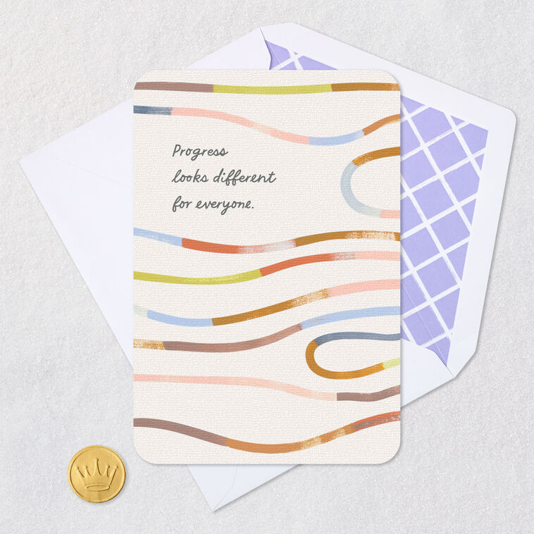 Multicolor Lines Recovery Support Get Well Card Card Front with Envelope and Gold Seal image number 5