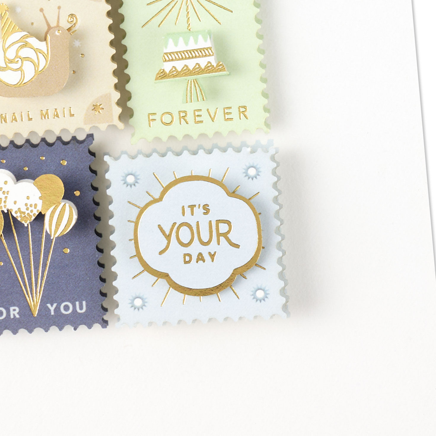 Pastel Postage Stamps Birthday Card Card Front Detail image number 5