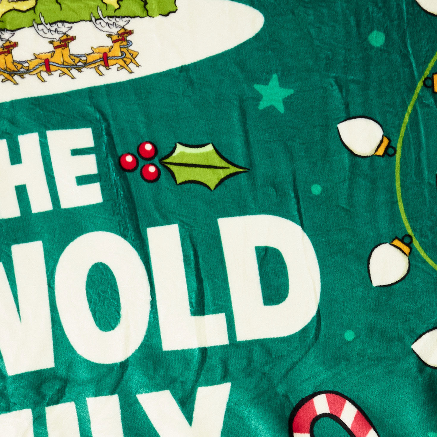 Christmas Vacation Movie Green Fleece Blanket upclose detail image number 3